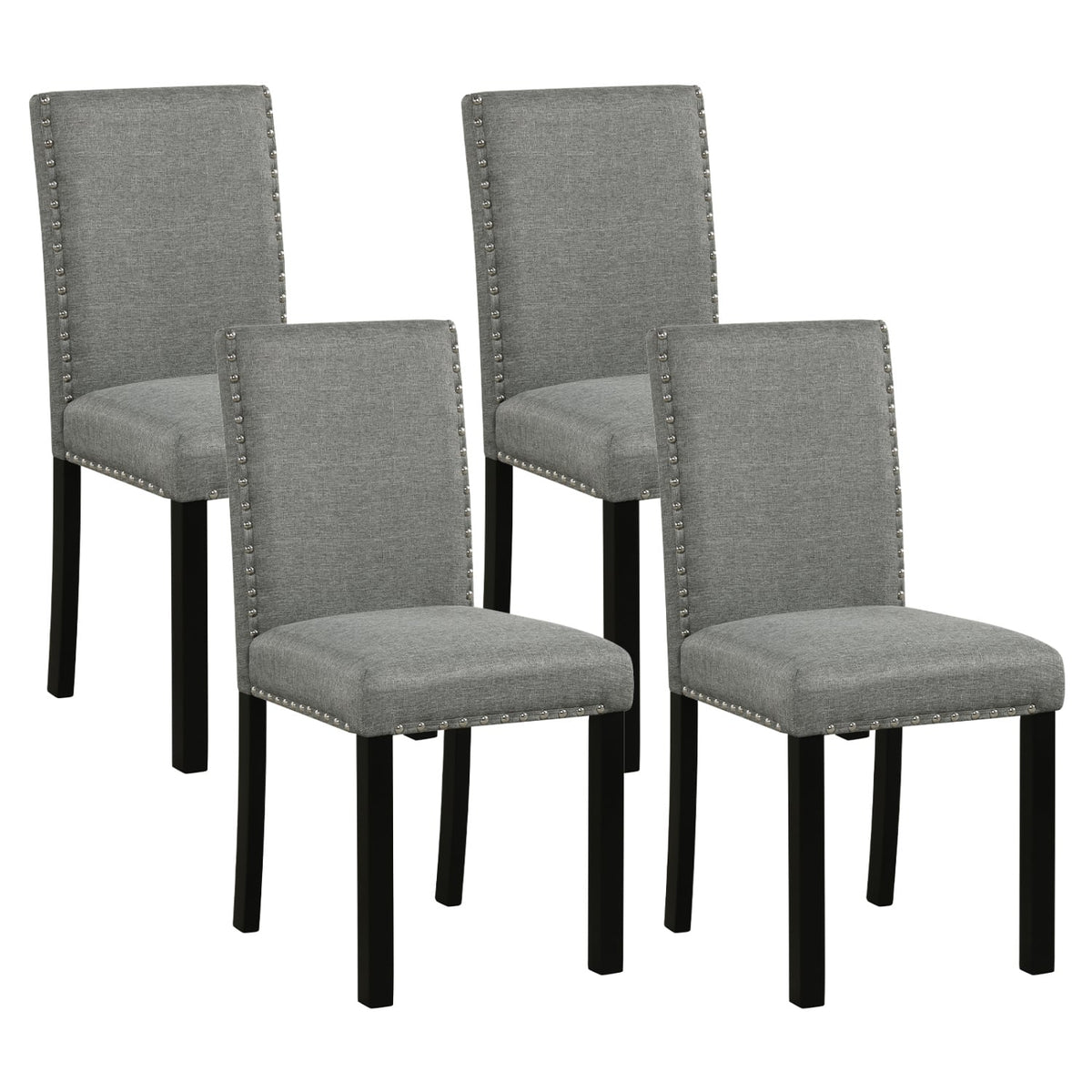 Wooden Dining Chairs Set of 4 with Bent Wood Legs-Dining Chairs-DECOROLALA