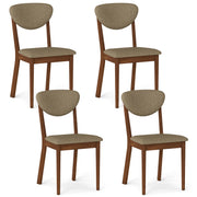 Wooden Dining Chairs Set of 4 with Padded Seat Back for Dining Room-Brown-Dining Chairs-DECOROLALA