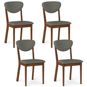 Wooden Dining Chairs Set of 4 with Padded Seat Back for Dining Room-Gray-Dining Chairs-DECOROLALA