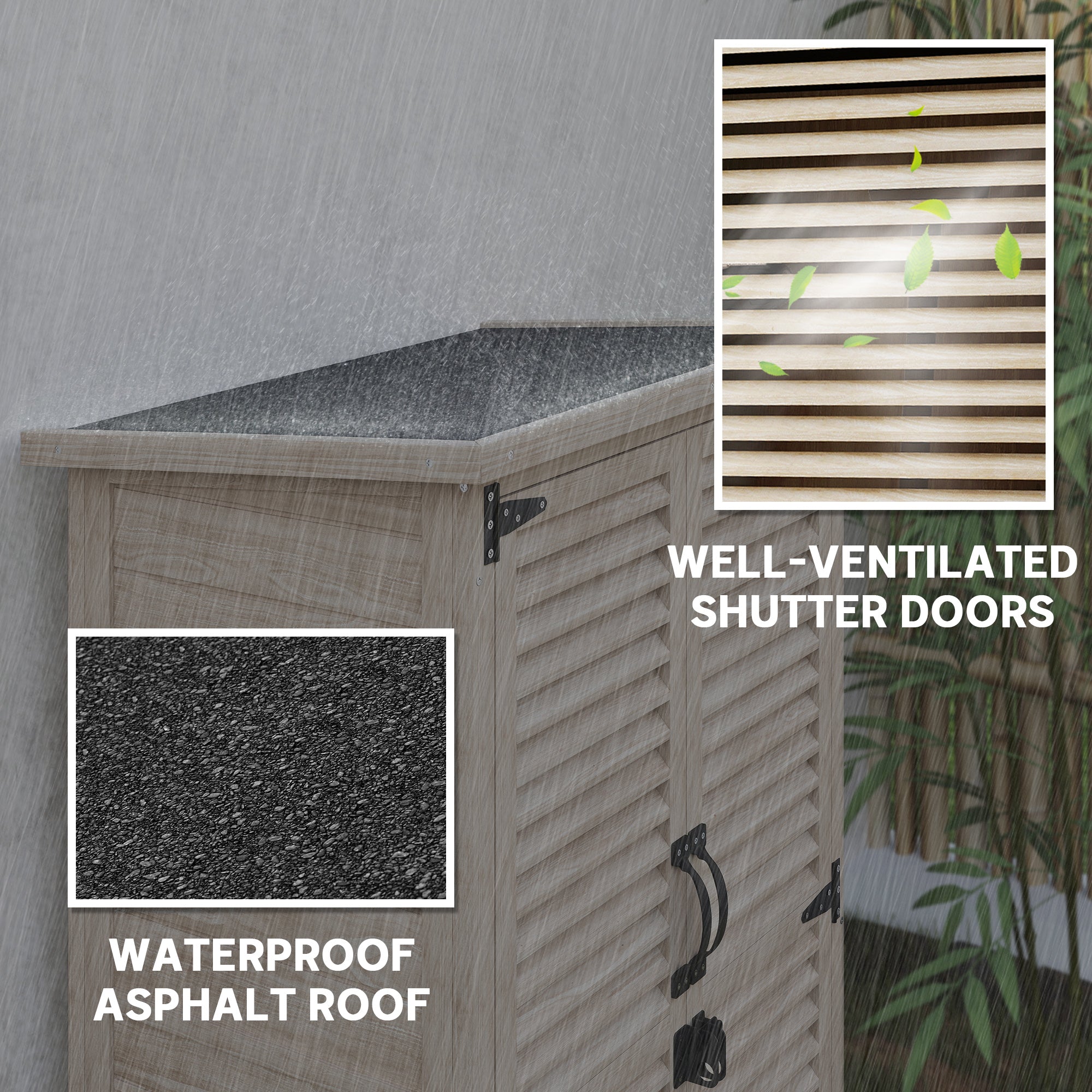 Wooden Garden Shed - 30" x 20" x 47" Outdoor Storage Natural-Patio & Garden > Lawn & Garden > Sheds > Outdoor Storage Cabinet-DECOROLALA