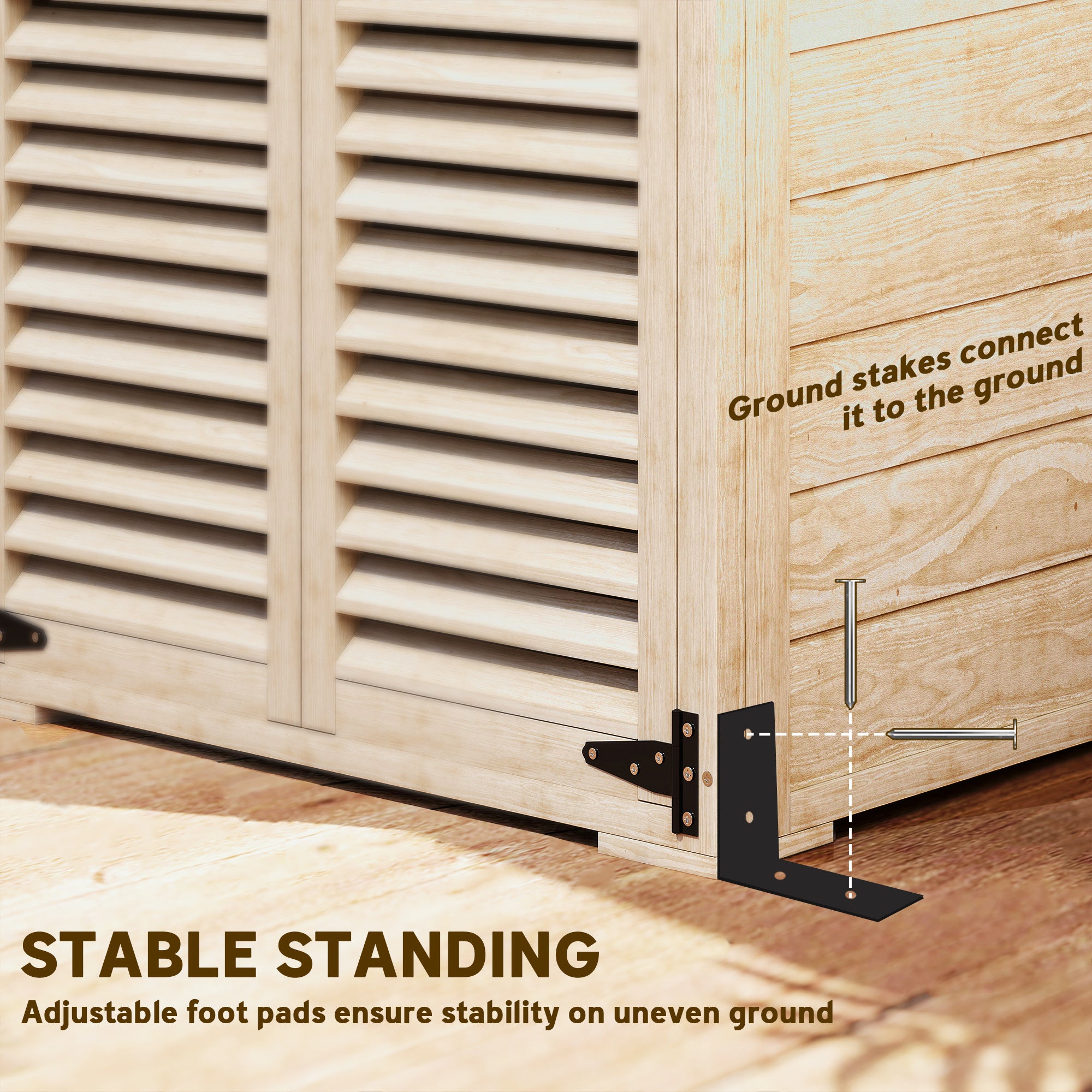 Wooden Garden Shed - 30" x 20" x 47" Outdoor Storage Natural-Patio & Garden > Lawn & Garden > Sheds > Outdoor Storage Cabinet-DECOROLALA