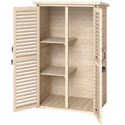 Wooden Garden Shed - 30" x 20" x 47" Outdoor Storage Natural-Patio & Garden > Lawn & Garden > Sheds > Outdoor Storage Cabinet-DECOROLALA