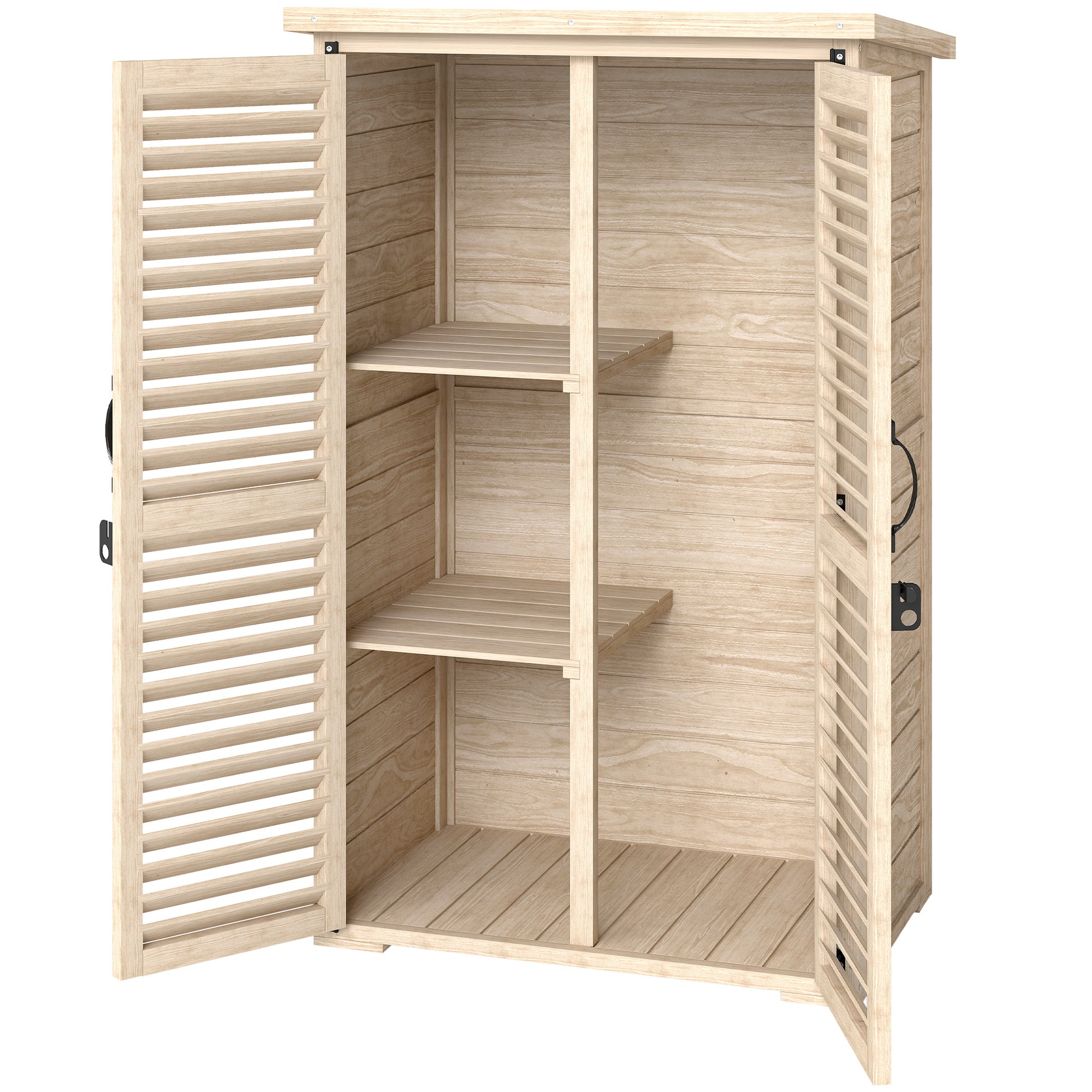 Wooden Garden Shed - 30" x 20" x 47" Outdoor Storage Natural-Patio & Garden > Lawn & Garden > Sheds > Outdoor Storage Cabinet-DECOROLALA