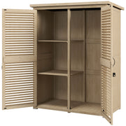 Wooden Garden Shed - 50" x 26" x 66" Outdoor Storage Natural-Patio & Garden > Lawn & Garden > Sheds > Outdoor Storage Cabinet-DECOROLALA