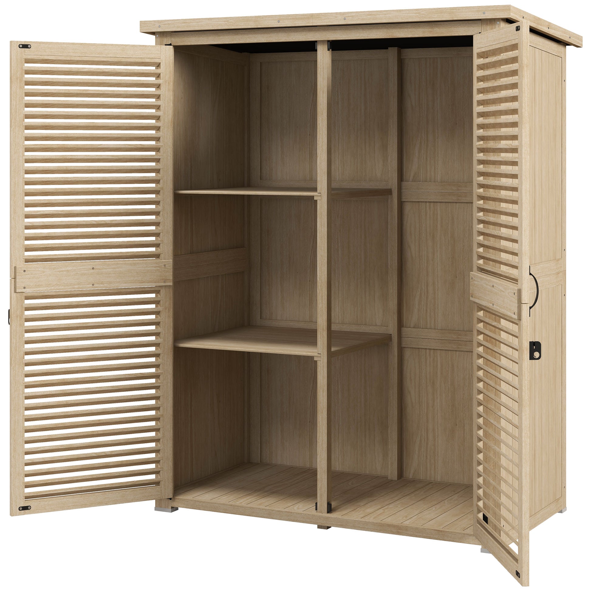 Wooden Garden Shed - 50" x 26" x 66" Outdoor Storage Natural-Patio & Garden > Lawn & Garden > Sheds > Outdoor Storage Cabinet-DECOROLALA
