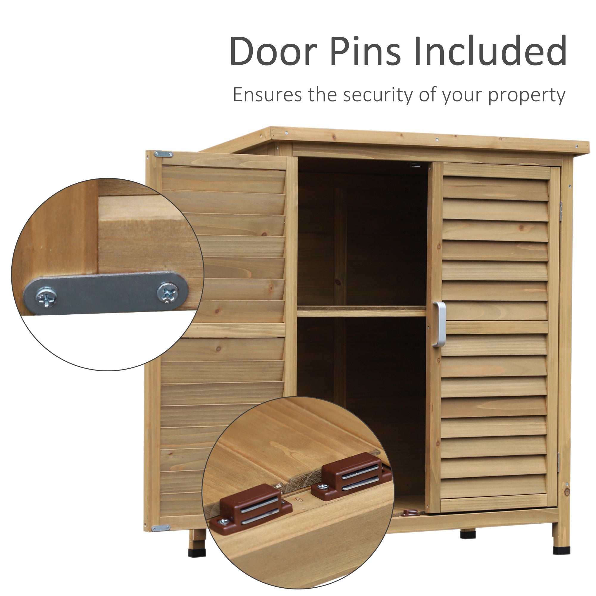 Wooden Garden Storage Shed - 34" x 18" x 38" Natural-Patio & Garden > Lawn & Garden > Sheds > Outdoor Storage Cabinet-DECOROLALA