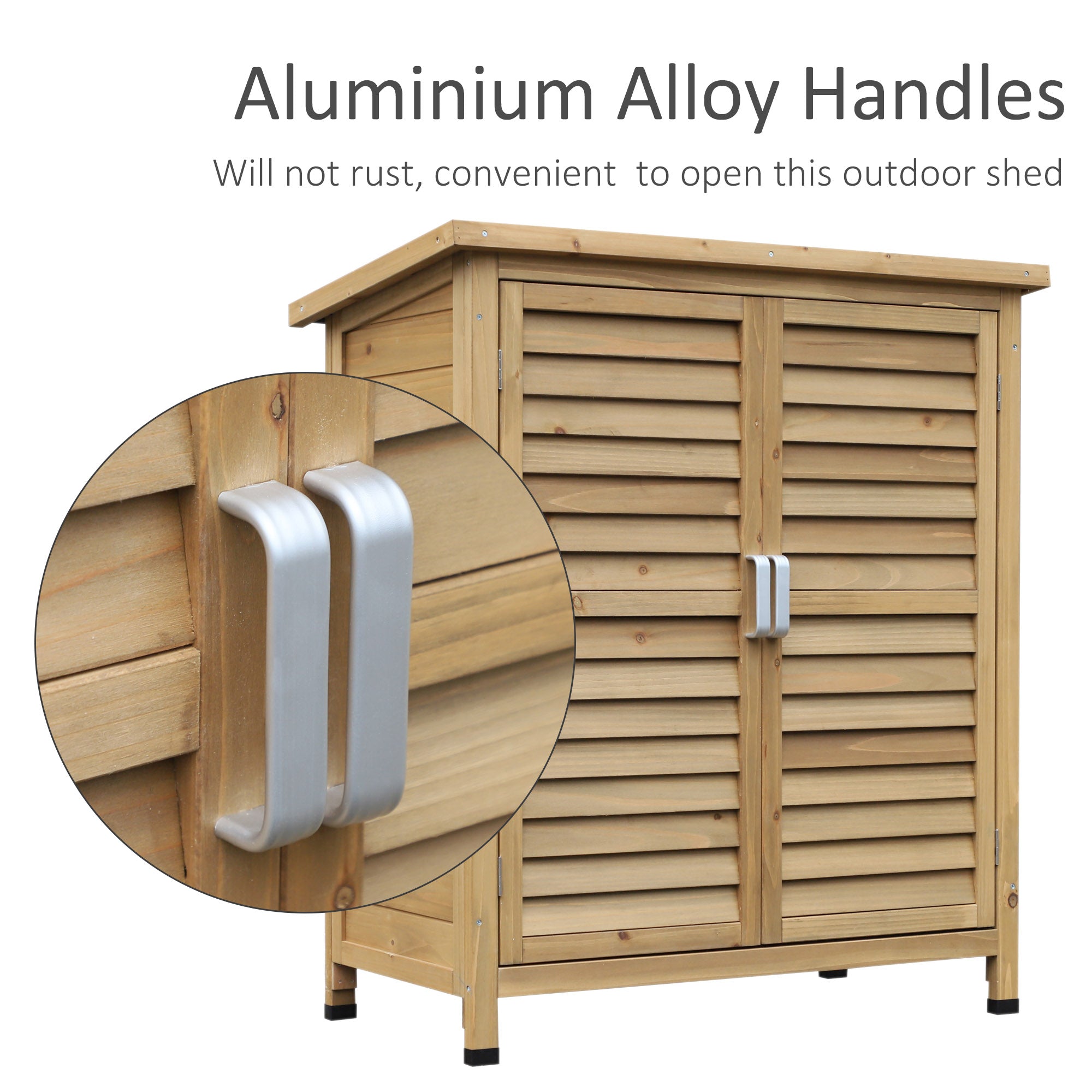 Wooden Garden Storage Shed - 34" x 18" x 38" Natural-Patio & Garden > Lawn & Garden > Sheds > Outdoor Storage Cabinet-DECOROLALA