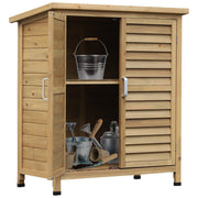 Wooden Garden Storage Shed - 34" x 18" x 38" Natural-Patio & Garden > Lawn & Garden > Sheds > Outdoor Storage Cabinet-DECOROLALA