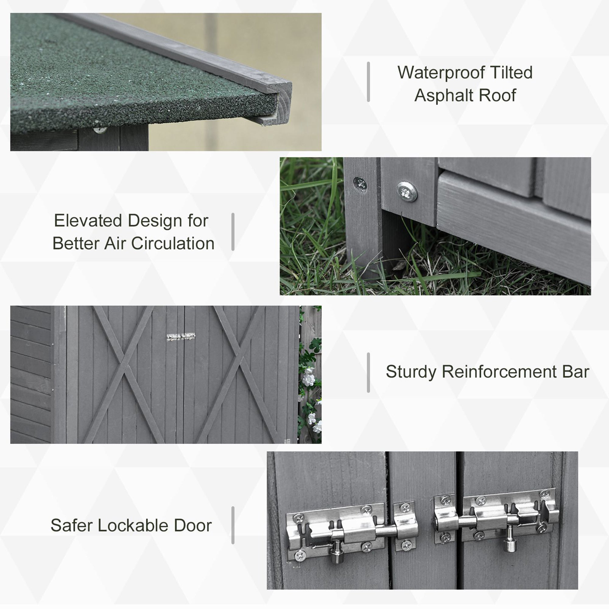Wooden Garden Storage Shed - Green and Grey 55"L-Patio & Garden > Lawn & Garden > Sheds-DECOROLALA