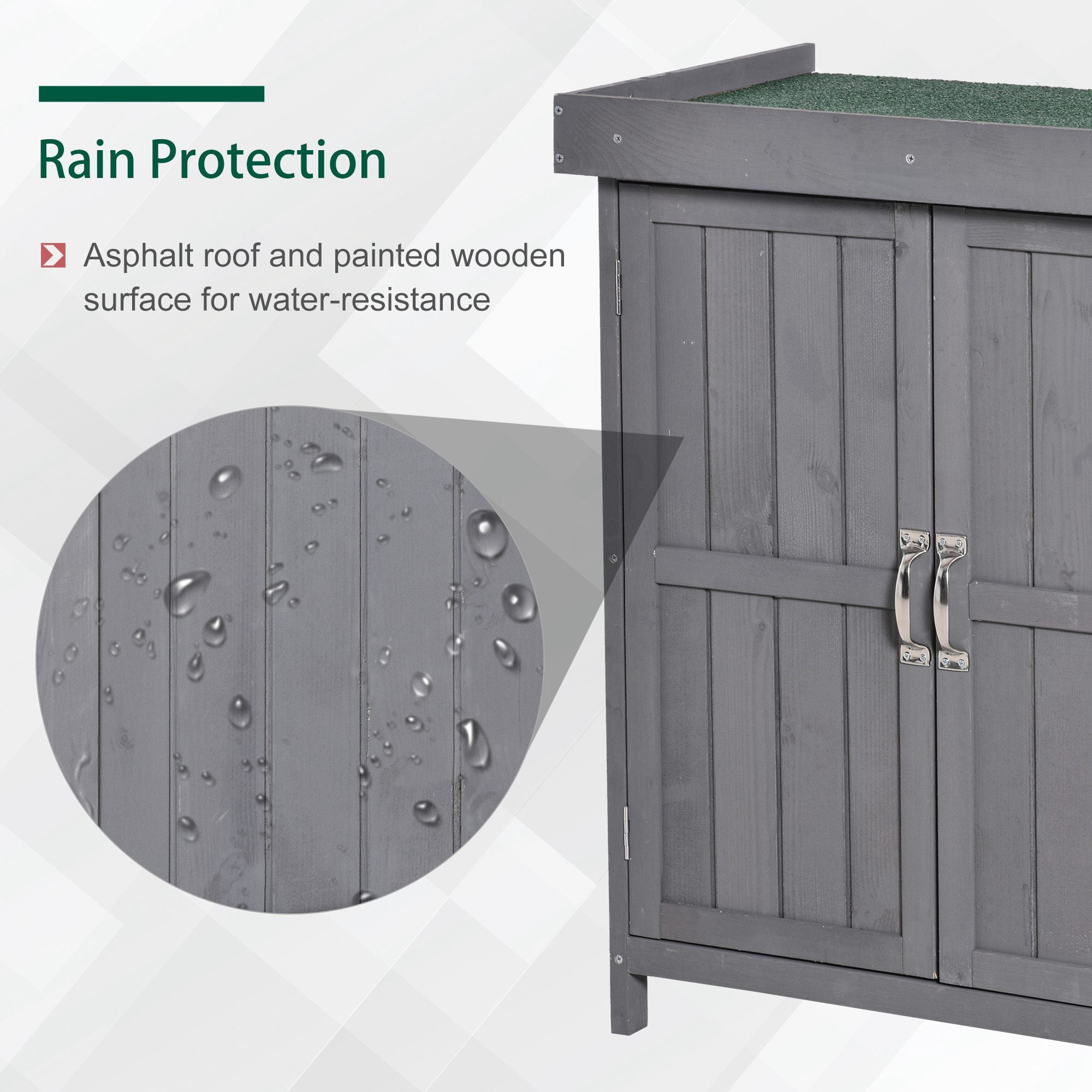 Wooden Garden Tool Storage Shed - Dark Grey 74x43x88cm-Patio & Garden > Lawn & Garden > Sheds > Outdoor Storage Cabinet-DECOROLALA