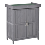 Wooden Garden Tool Storage Shed - Dark Grey 74x43x88cm-Patio & Garden > Lawn & Garden > Sheds > Outdoor Storage Cabinet-DECOROLALA