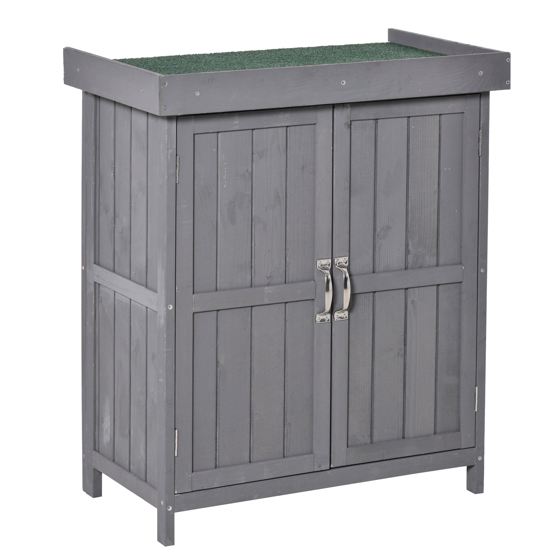 Wooden Garden Tool Storage Shed - Dark Grey 74x43x88cm-Patio & Garden > Lawn & Garden > Sheds > Outdoor Storage Cabinet-DECOROLALA