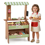 Épicerie en bois avec tableau noir et accessoires, jouet Montessori pour enfants à partir de 3 ans