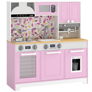 Play Kitchen, Kids Kitchen Playset with Coffee Maker, Ice Maker, Clicking Knobs, Storage, Accessories for 3-8 Years-Toys & Games > Baby & Toddler Toys > Toy Playsets > Play Kitchen-DECOROLALA