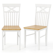 Wooden Kitchen Dining Chair Set of 2 with Rubber Wood Frame-Natural-Dining Chairs-DECOROLALA