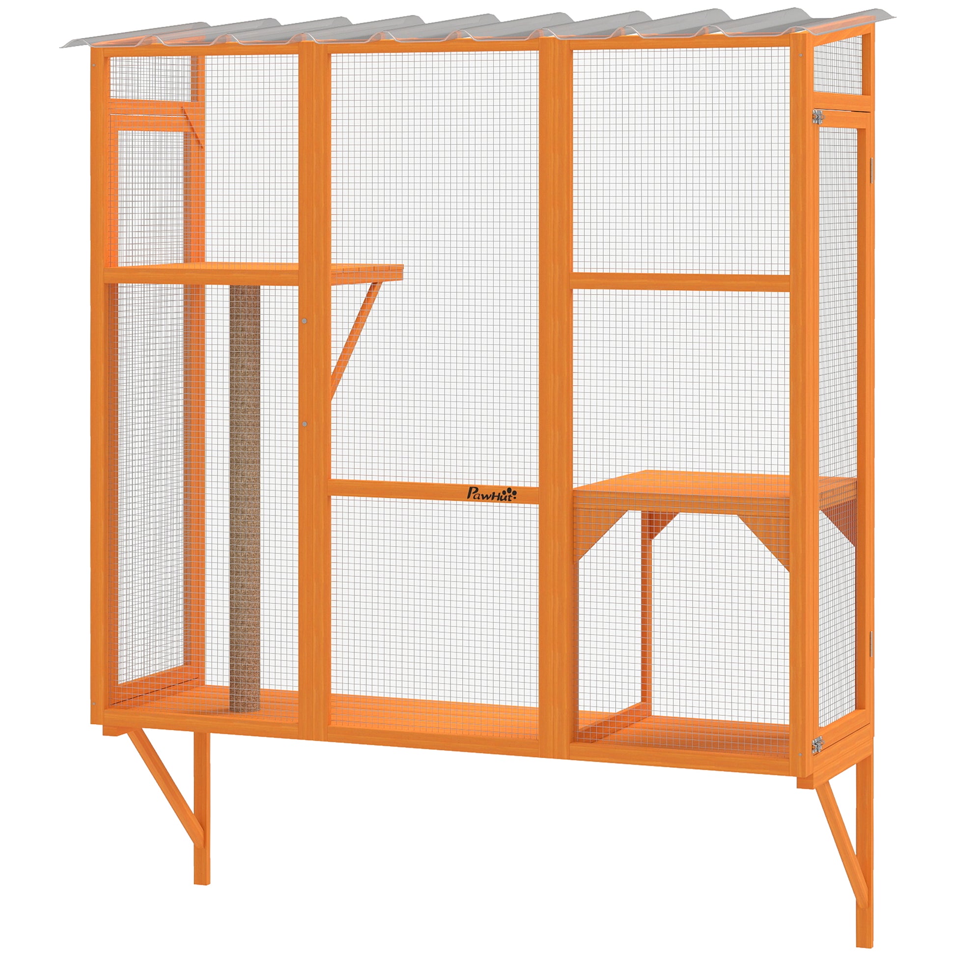 Wooden Outdoor Catio - 3-Tier Cat Window Box Enclosure-DECOROLALA