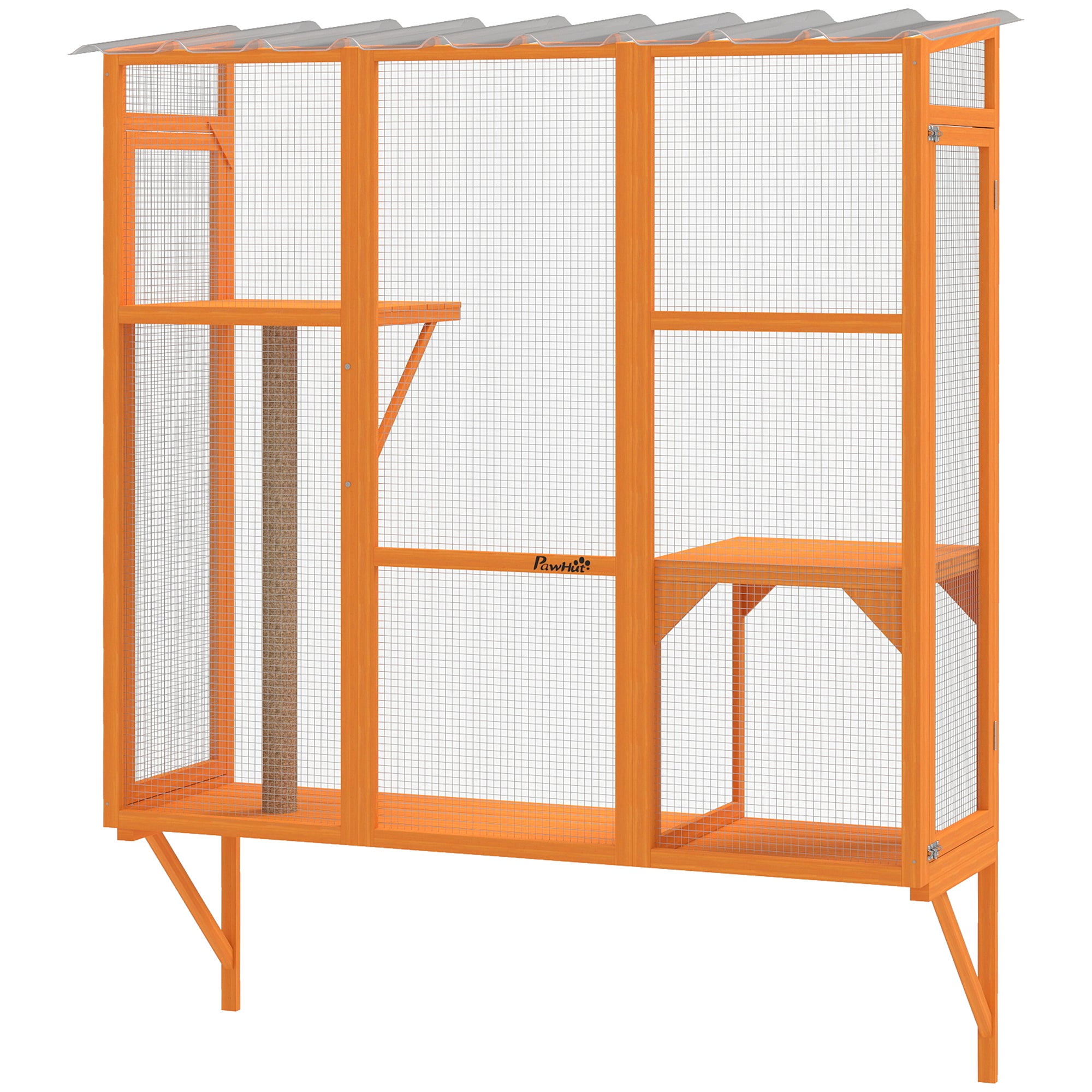 Wooden Outdoor Catio - 3-Tier Cat Window Box Enclosure-DECOROLALA