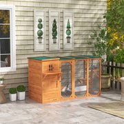Wooden Outdoor Catio - 76" Fir Wood Cat House with Asphalt Roof-Cats-DECOROLALA