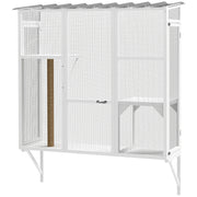 Wooden Outdoor Catio - White Window Box Enclosure-DECOROLALA