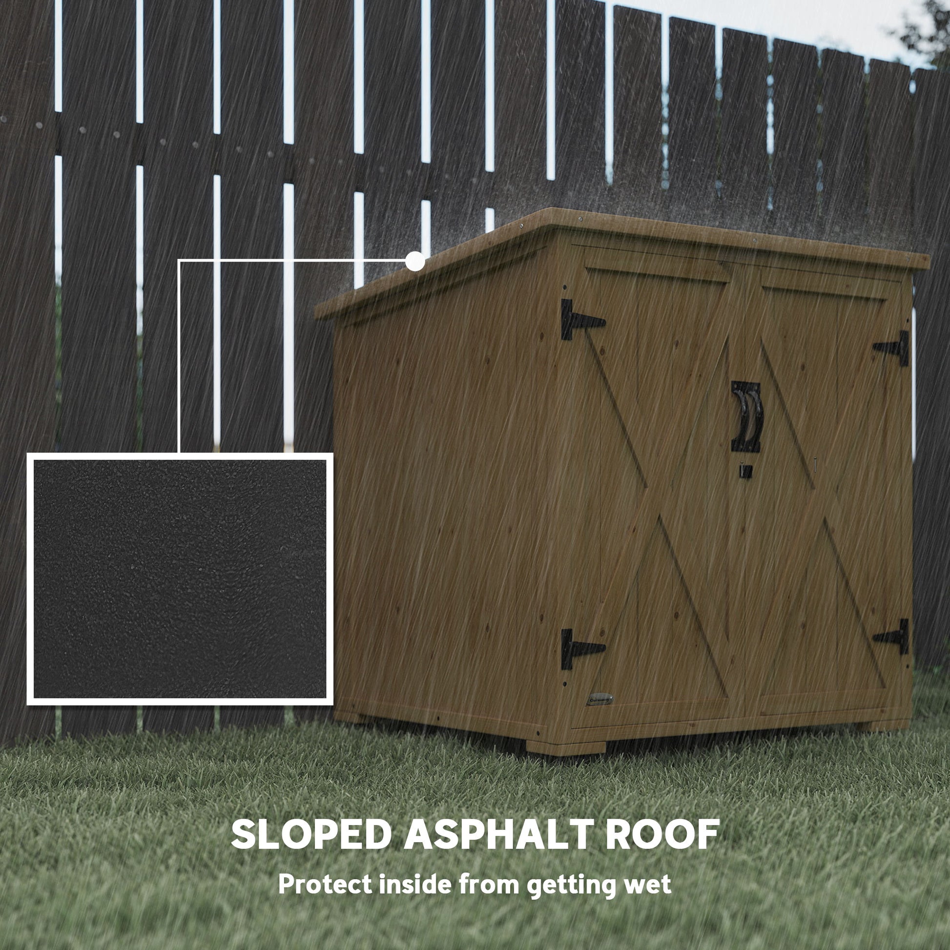 Wooden Outdoor Storage Cabinet - Natural Fir Wood Shed-Patio & Garden > Lawn & Garden > Sheds-DECOROLALA