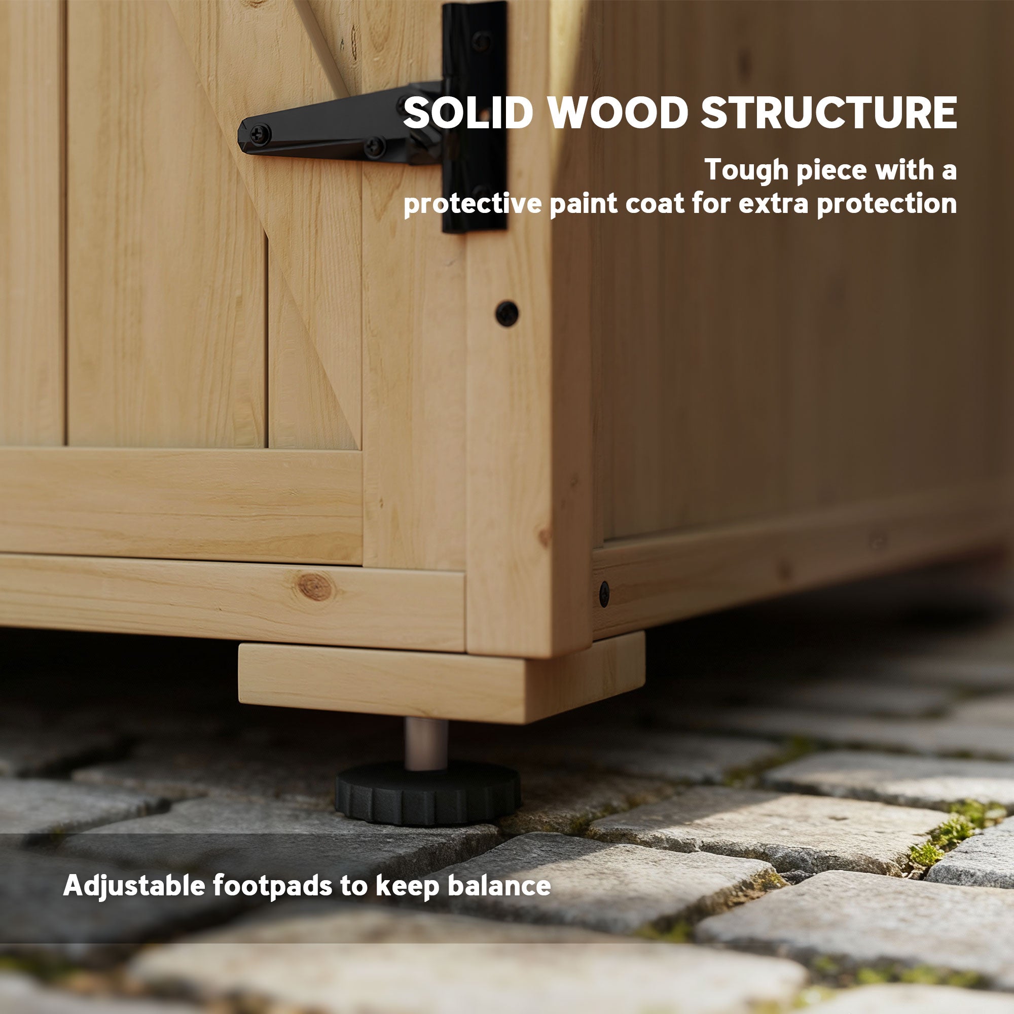 Wooden Outdoor Storage Cabinet - Natural Fir Wood Shed-Patio & Garden > Lawn & Garden > Sheds-DECOROLALA