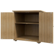 Wooden Outdoor Storage Cabinet - Natural Fir Wood Shed-Patio & Garden > Lawn & Garden > Sheds-DECOROLALA