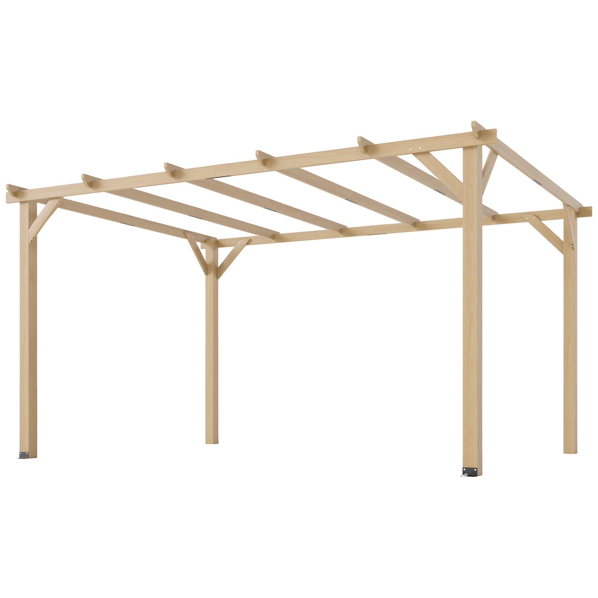 Wooden Pergola 10x13 ft - Natural Wood Gazebo-DECOROLALA