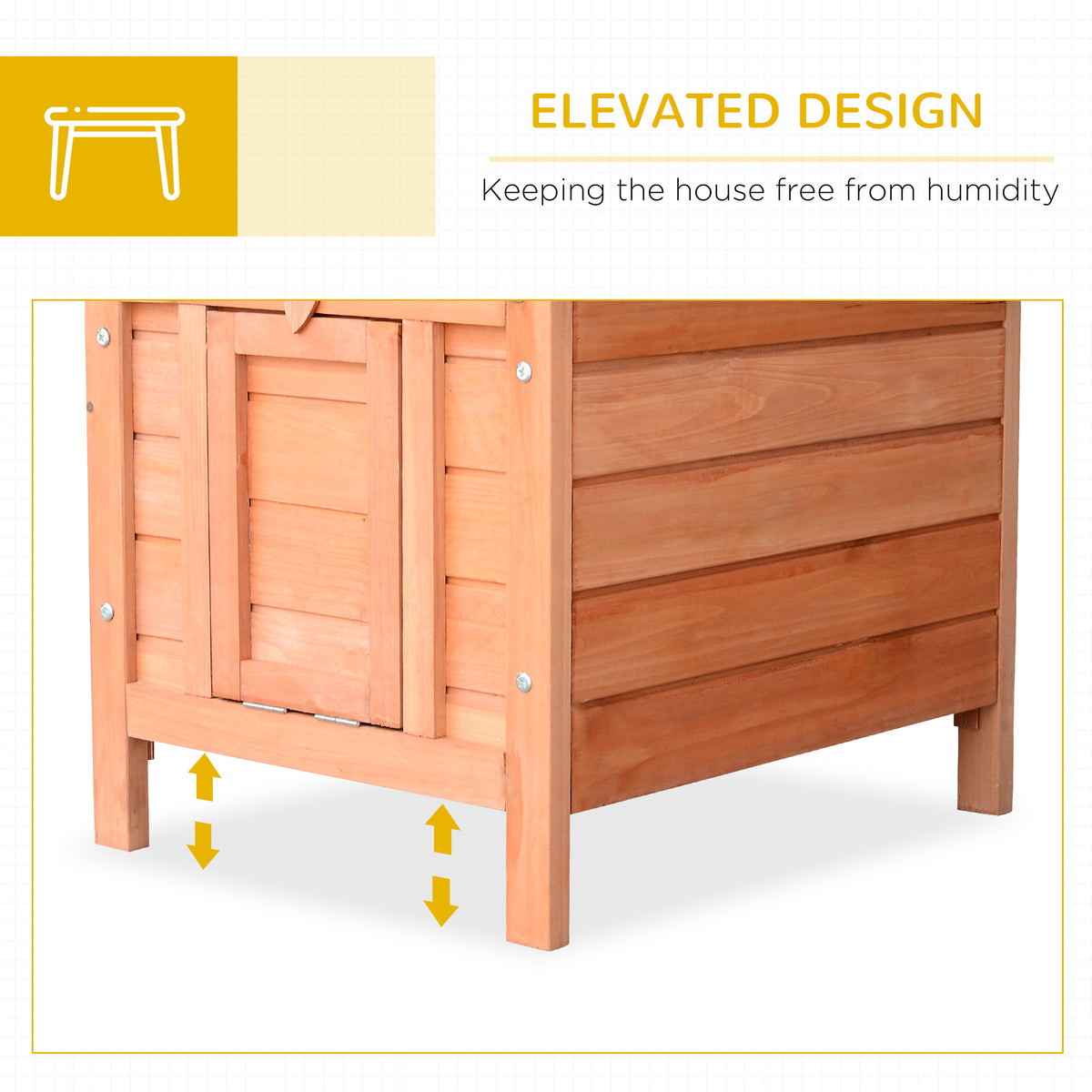 Wooden Rabbit Hutch - 20" x 16.5" x 17" Orange Fir Wood Cage-Small Animals-DECOROLALA