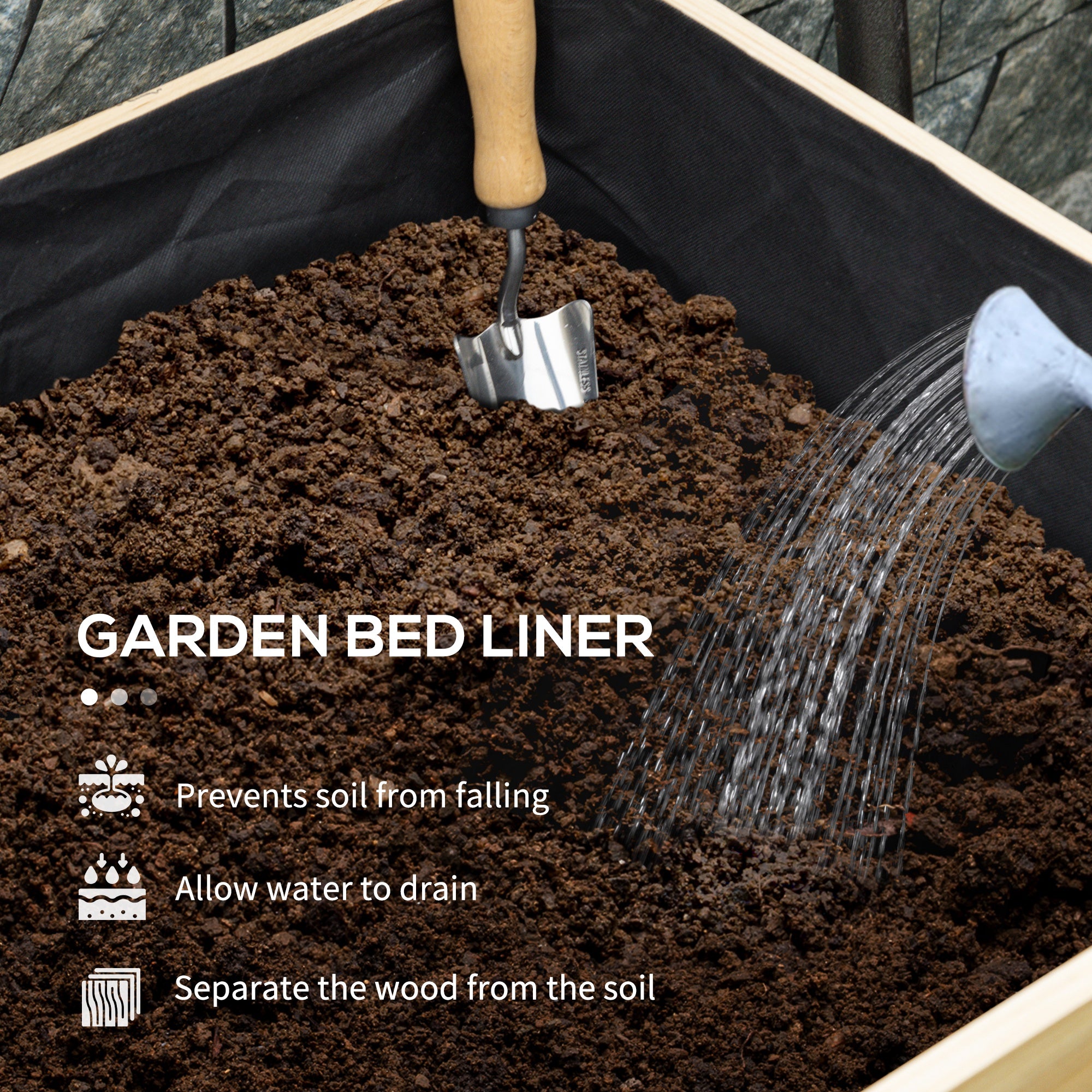 Wooden Raised Garden Bed - 7.4' Large Elevated Planter-DECOROLALA