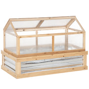 Wooden Raised Garden Bed with Greenhouse Kit - 48" x 24" Natural-DECOROLALA
