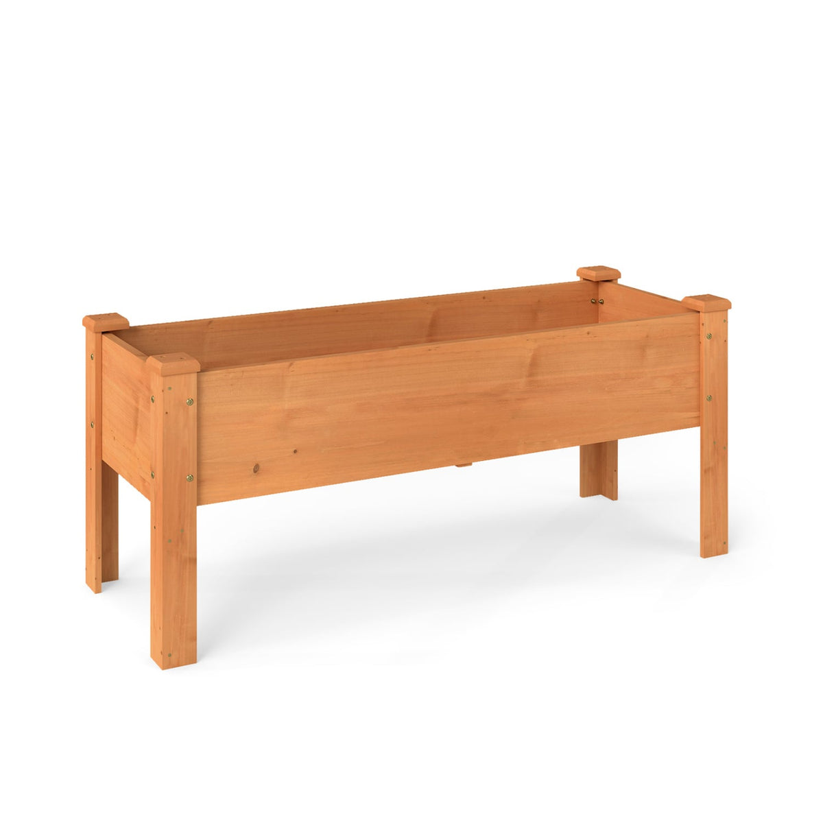 Wooden Raised Garden Bed with Legs Elevated Planter Box with Drainage Holes-Orange-Raised Garden Beds-DECOROLALA