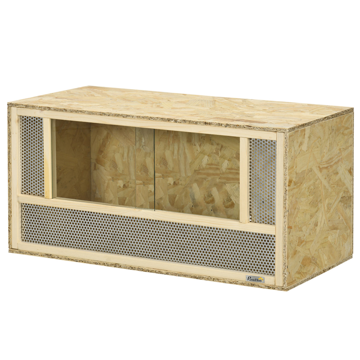 Wooden Reptile Terrarium - 31.5" x 15.7" OSB Habitat with Glass Doors-Small Animal Supplies-DECOROLALA