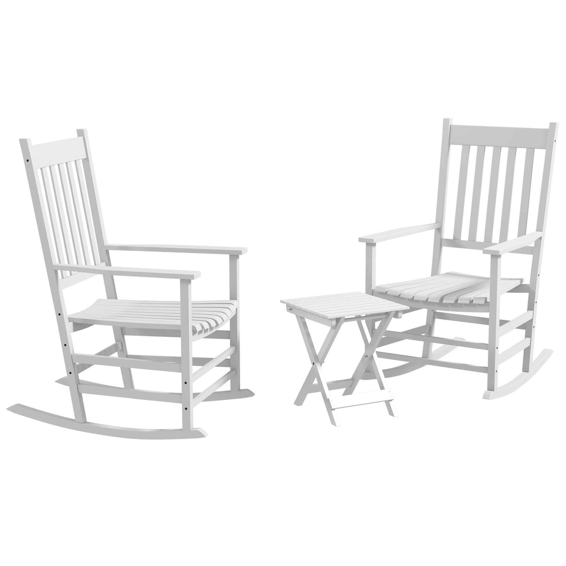 Wooden Rocking Chair Set - White 2 Chairs-DECOROLALA