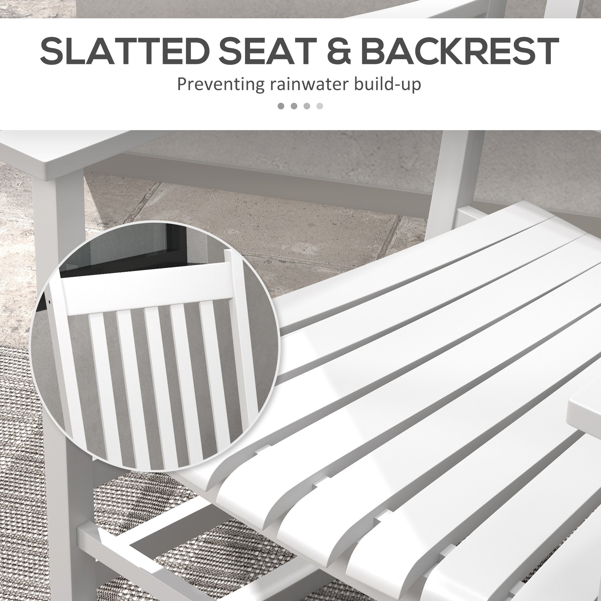 Wooden Rocking Chairs Set of 2 - White High Back-DECOROLALA