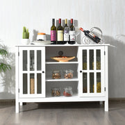 Wooden TV Stand Console Cabinet for 45" TV - White 43" Size-Entertainment Centers & TV Stands-DECOROLALA