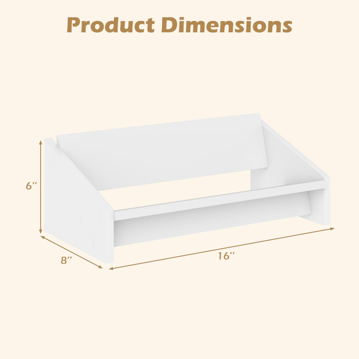 Wooden Tilting Bookcase Small Desktop Bookshelf Organizer for Magazines-White-Bookcases-DECOROLALA