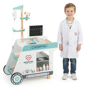 Set de jeu de docteur en bois pour enfants, kit de médecin pour jeux d'imitation avec chariot, cadeau pour tout-petits garçons et filles âgés de 3 ans et plus