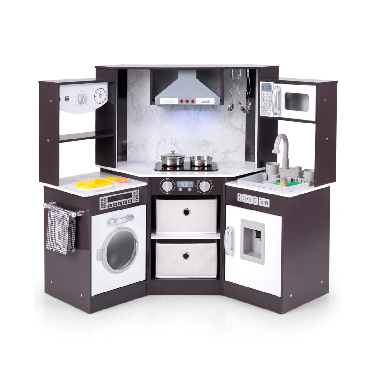 Cuisine en bois pour jeu d’imitation pour enfants avec lumières et sons - MDF