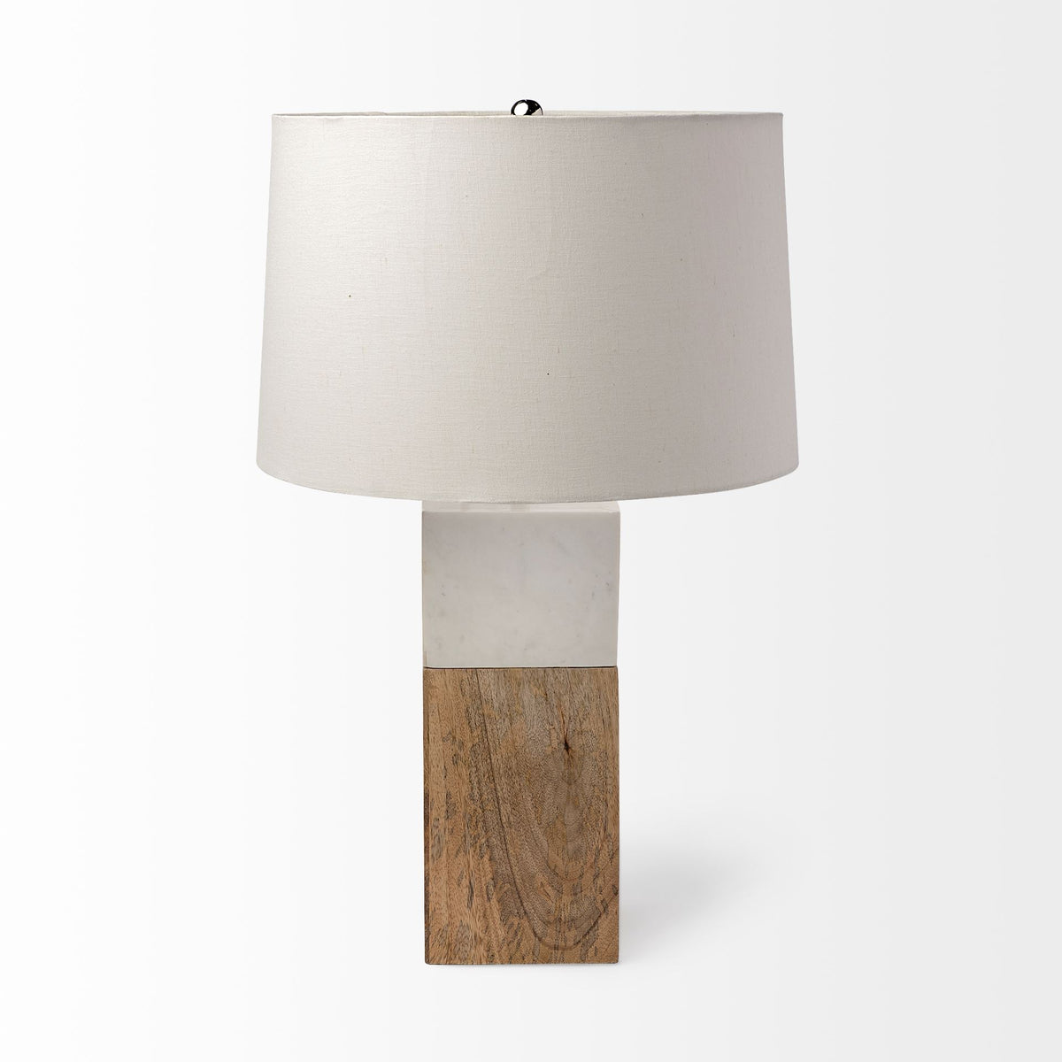 Woodrow (22.3"H) Light Brown Wood w/ White Accent Table Lamp-Table Lamps-DECOROLALA