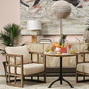 Woodrow (22.3"H) Light Brown Wood w/ White Accent Table Lamp-Table Lamps-DECOROLALA