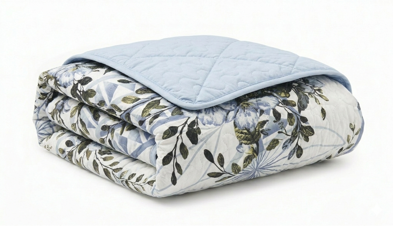 Woven Microfiber Quilt 3PC Set - Forever Blue Queen-Comforters and Quilts-DECOROLALA