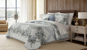 Woven Microfiber Quilt 3PC Set - Forever Blue Queen-Comforters and Quilts-DECOROLALA