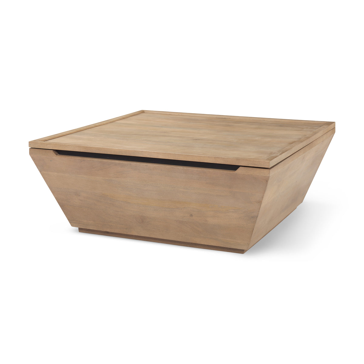 Wyatt 41.0L x 41.0W x 16.0H Brown Wood Angular Coffee Table-Coffee Tables-DECOROLALA