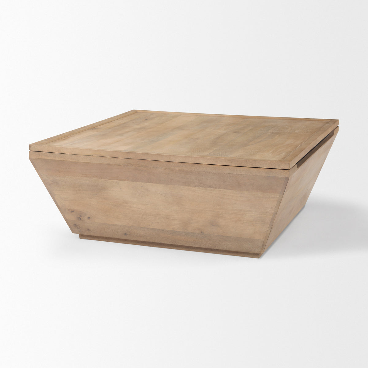 Wyatt 41.0L x 41.0W x 16.0H Brown Wood Angular Coffee Table-Coffee Tables-DECOROLALA