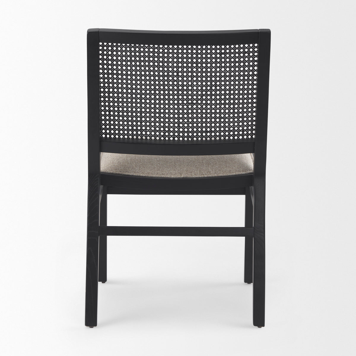 Wynn Cane Back Dining Side Chair | Beige Fabric w/ Wood-Dining Chairs-DECOROLALA