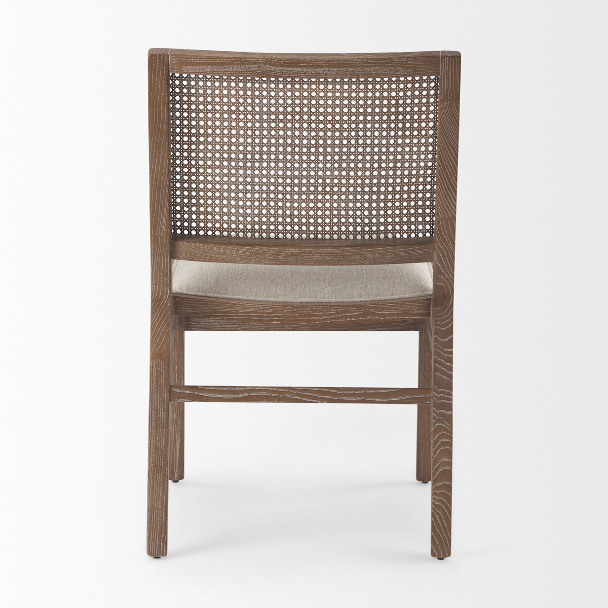 Wynn Cane Back Dining Side Chair | Beige Fabric w/ Wood-Dining Chairs-DECOROLALA