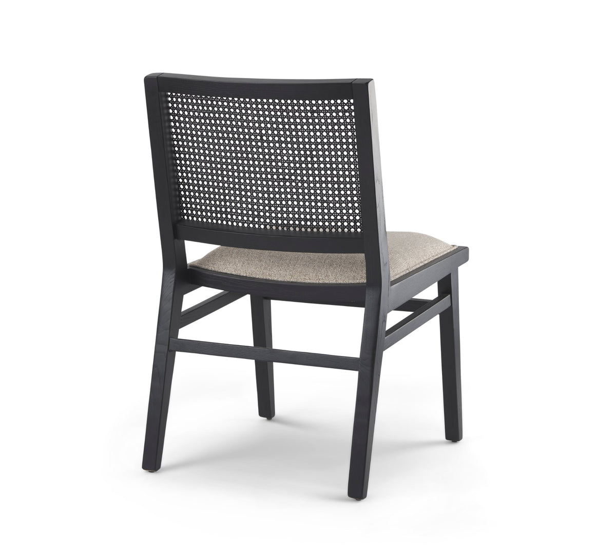 Wynn Cane Back Dining Side Chair | Beige Fabric w/ Wood-Dining Chairs-DECOROLALA