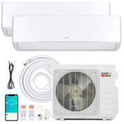 X-Pro 18000 BTU 2 Zone 24 SEER2 Mini Split AC with Heat Pump-9K + 12K-Multi-Zone Mini Split Air Conditioners-DECOROLALA