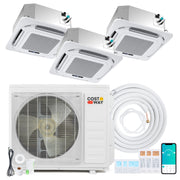 X-Pro 27000 BTU 3 Zone 24 SEER2 Ceiling Cassette Mini Split AC-9K + 9K + 12K-Multi-Zone Mini Split Air Conditioners-DECOROLALA