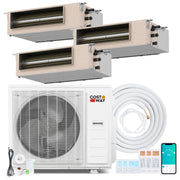 X-Pro 35000 BTU 3 Zone 22.5 SEER2 Concealed Ducted Mini Split AC-9K + 12K + 18K-Multi-Zone Mini Split Air Conditioners-DECOROLALA